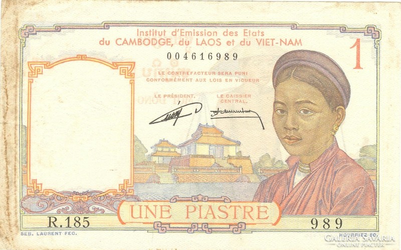 1 Piastre piastre 1953 French Indochina