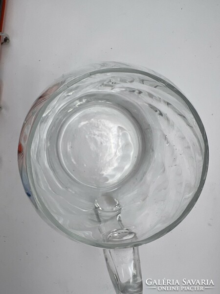 Bohémia üveg korsó, 13 x 10 cm-es nagyságú, 4949