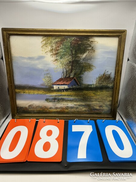 Farm depiction, oil, cardboard painting, 33x25cm.0870
