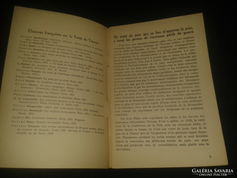 1933 Joseph Ajtay: La paix en danger - Le traité de Trianon.
