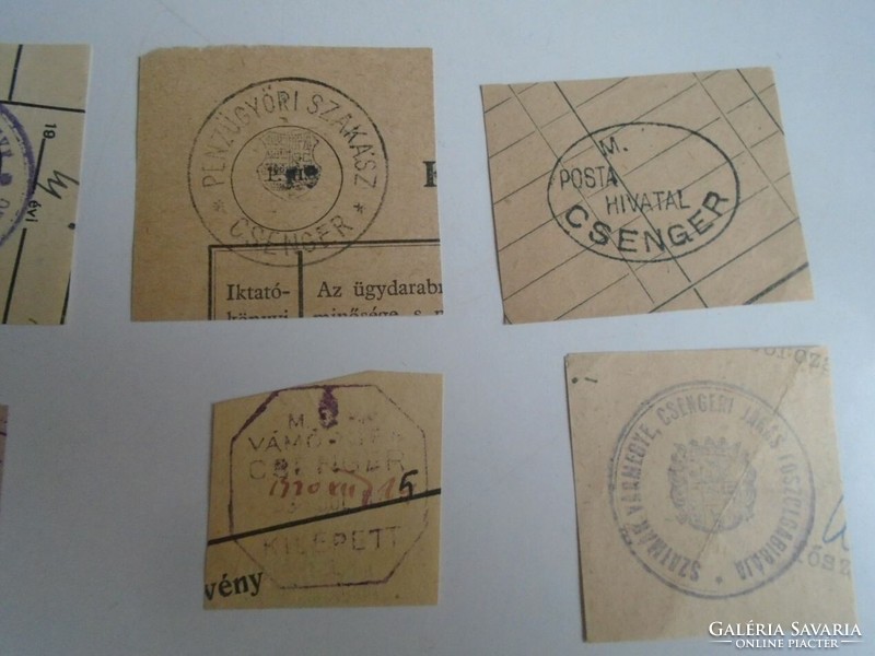 D202330  CSENGER régi bélyegző-lenyomatok 7 db.   kb 1900-1950's