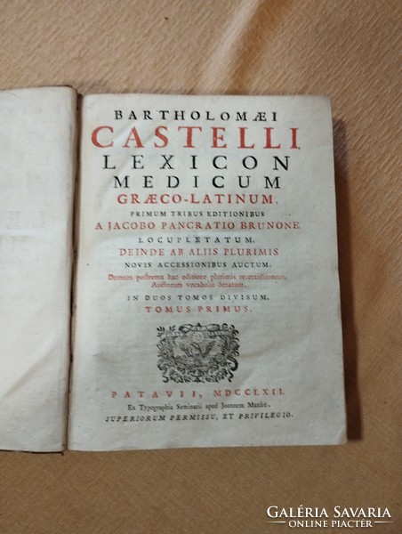 Castelli Lexicon Medikum 1753