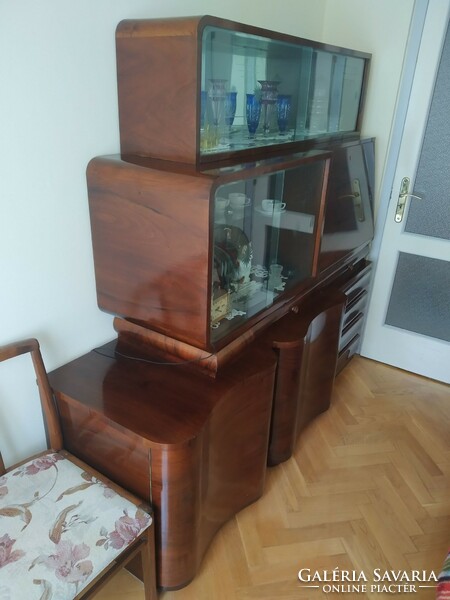 Retro bent wood bunk cabinet with mirror display cabinet in good condition