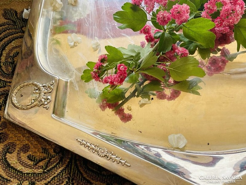 Silver-plated argentor tray (70 x 41 cm, silver-plated again)