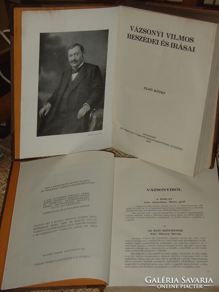 Vilmos Vázsonyi's speeches and writings 1-2 complete !! 1927 Half-leather