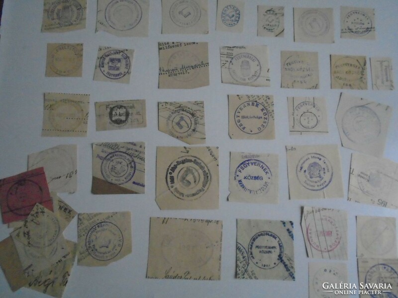 D202344 FEGYVERNEK  Jász-Nagykun- Szolnok vm. régi bélyegző-lenyomatok  40 db.   kb 1900-1950's