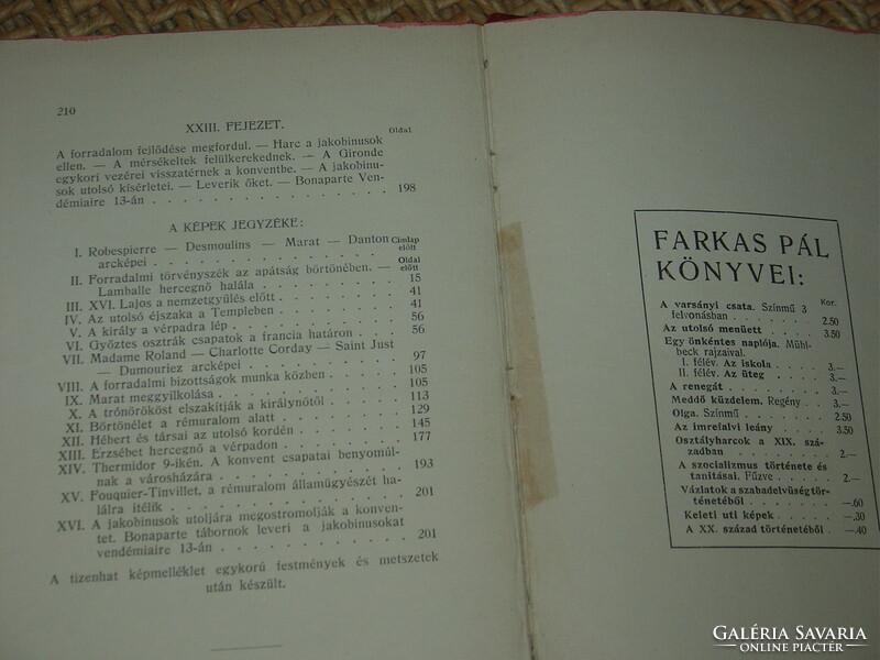 FARKAS PÁL : FRANCIA FORRADALOM 1-2    1913