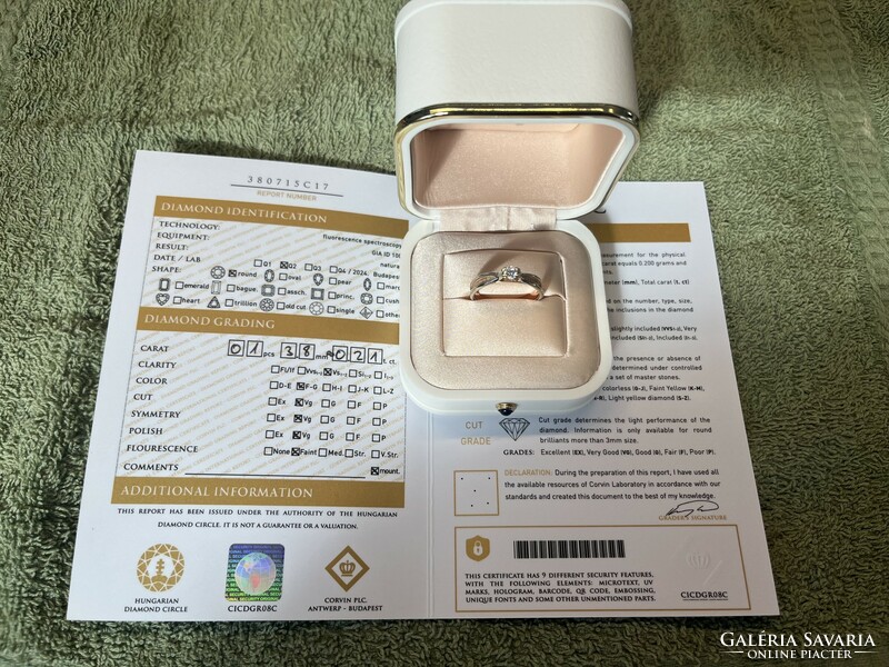 Per Sempre 18k fehérarany gyűrű 0.21ct gyémánttal Certifikáttal