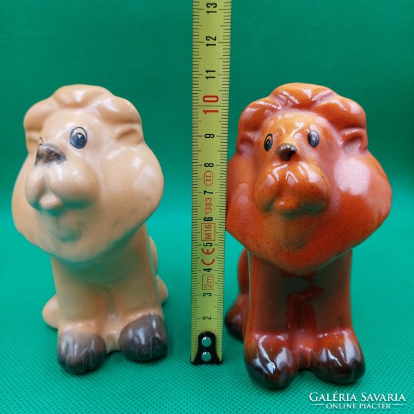 Rare collectible Bodrog Kresztúr ceramic lion figurines