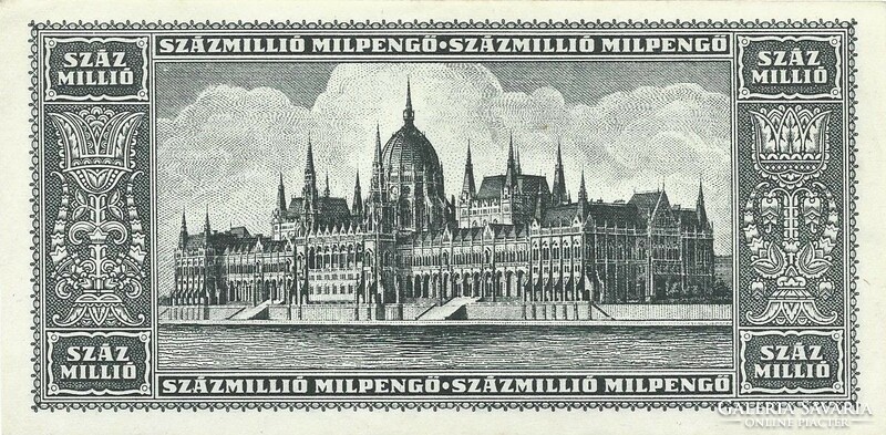 One hundred million milpengő 1946 3. Unc