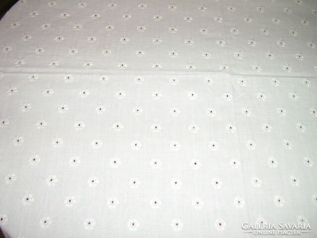 Beautiful floral white madeira tablecloth