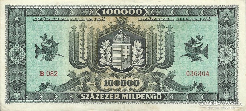 One hundred thousand milpengő 1946 2.
