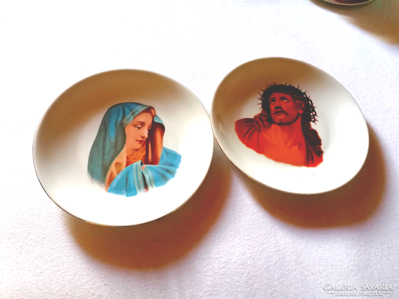 Retro, lowland, very rare, Jesus and Mary wall plate, decorative plate