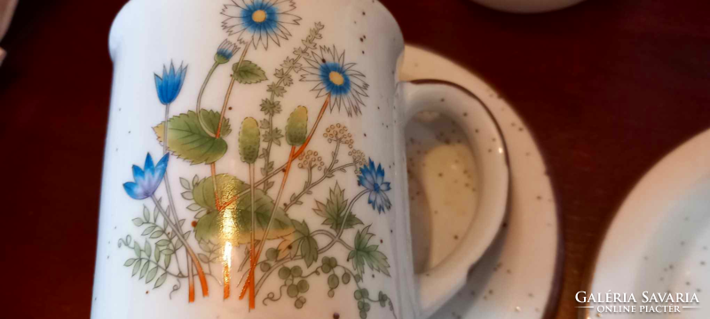 Herbal tea and coffee mug set, 3 cups with 3 coasters