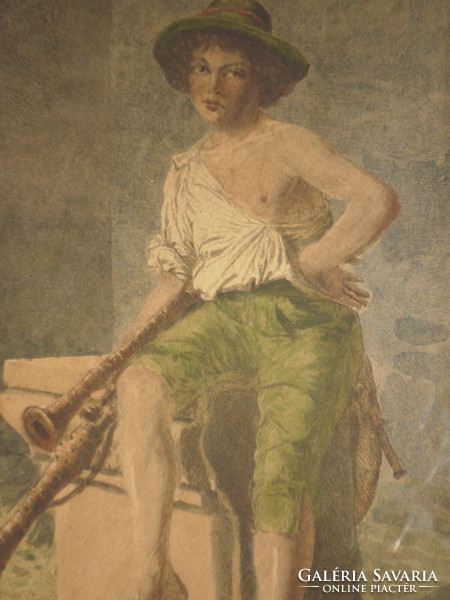 Kassai Nándor (1860-1929) : Olasz dudás fiú