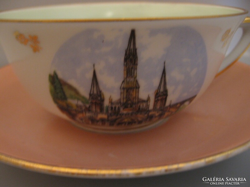 Retro Jammet Seignolles Limoges France porcelán Lourdes emlék csésze