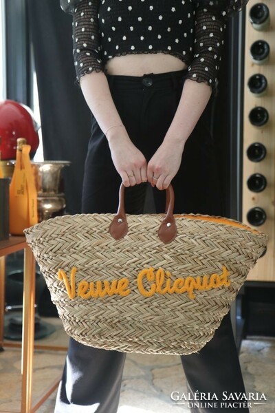 Veuve clicquot beach bag - xl size wicker beach bag - a special gift from France