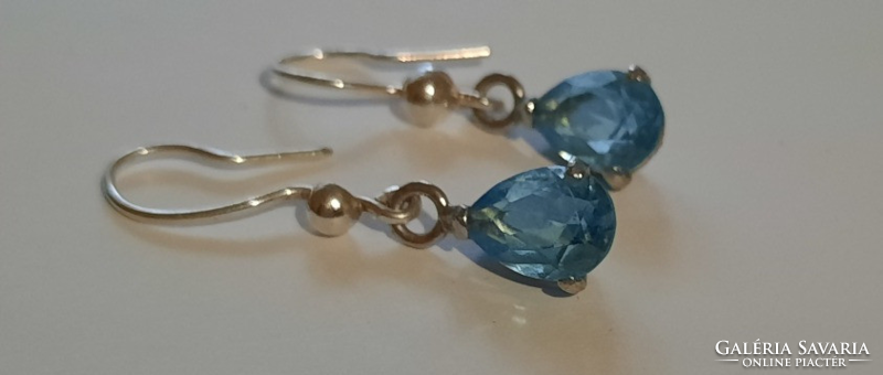 Silver earrings - aquamarine