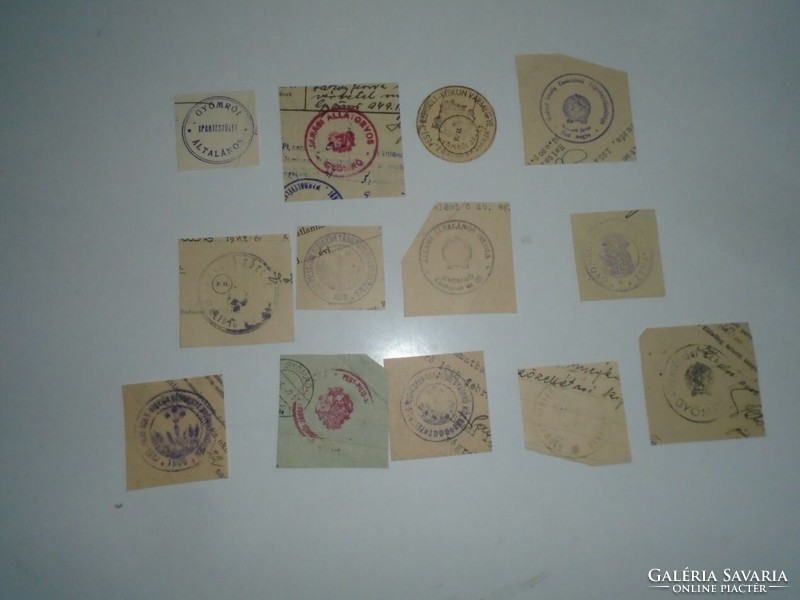 D202326 GYÖMRŐ  régi bélyegző-lenyomatok 10+ db.   kb 1900-1950's