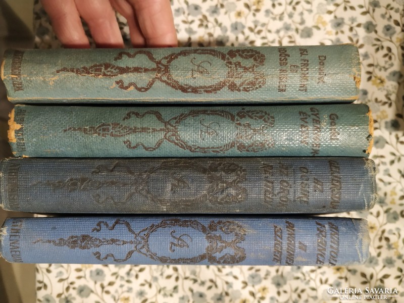 Athenaeum sorozat 4 kötete szép szecessziós borítóval, jó állapotban 1912 - 1920