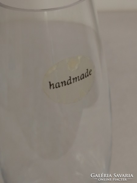 Old vintage custom-made Scandinavian blown glass vase, with handmade mark, 18 cm
