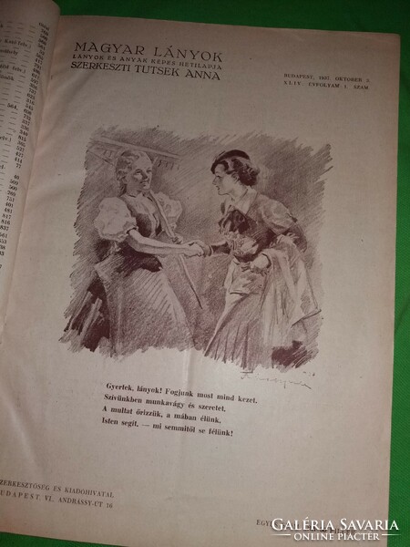 1938. Full season - tutsek anna: Hungarian girls', girls' and mothers' illustrated weekly magazine bound in a book