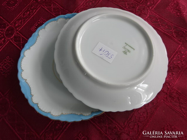 Csehszlovák minőségi porcelán teáscsésze alátét, átmérője 14 cm. Két darab. Vanneki.