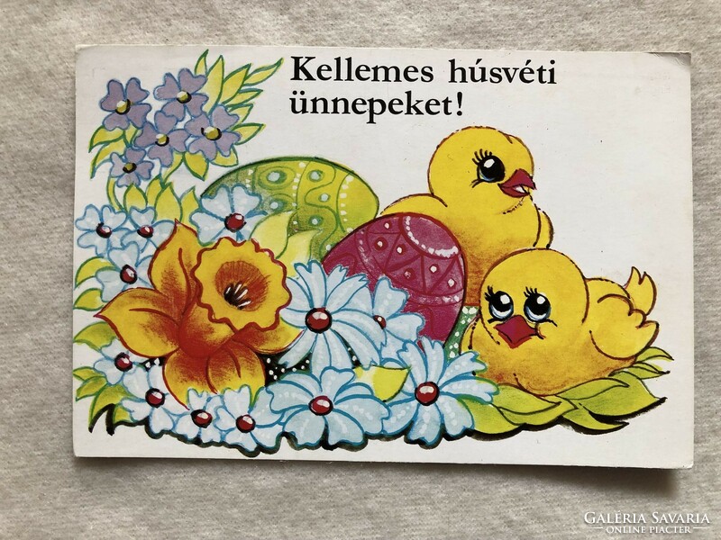 Graphic Easter postcard - Polish Gyula graphics