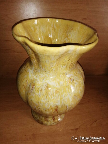 Öblös mázas kerámia váza - 27 cm magas, átm. 17 cm