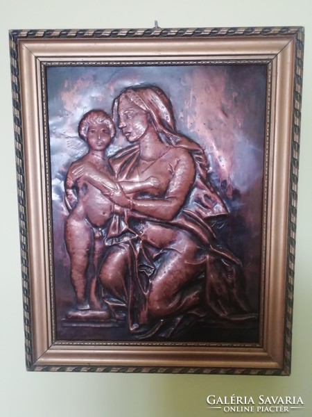 Old copper plate relief