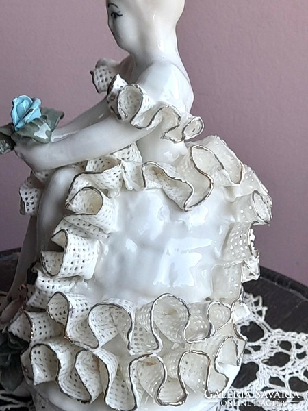 Ritkaság:Balerina- aprólékosan kidolgozott porcelán szobor