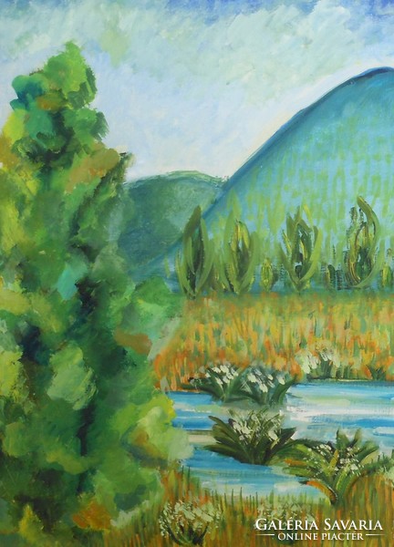 Landscape between the mountains for sale (artwork by art teacher Miklós Tóth)