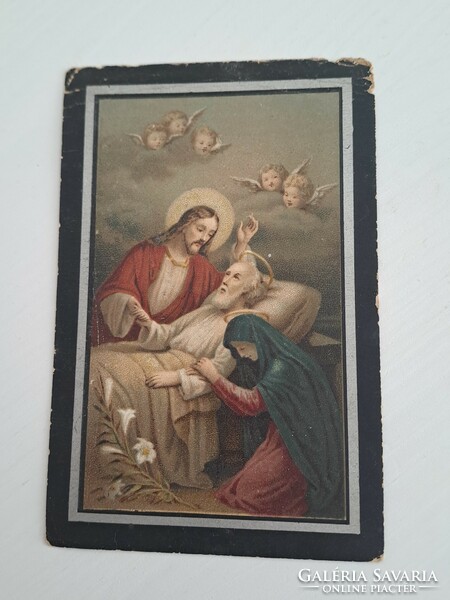 Soldier photo, soldier's memory, war, world war, holy image, Virgin Mary, lily of the valley, Lourdes, prayer card