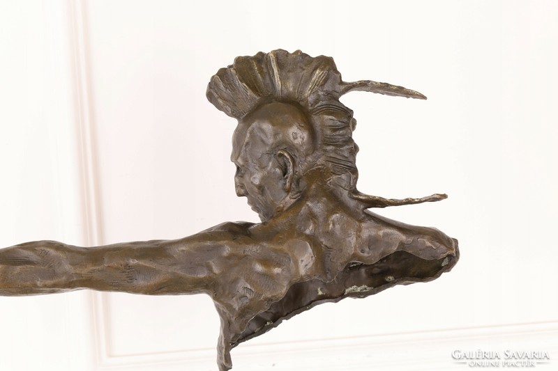 Large bronze Indian archer statue