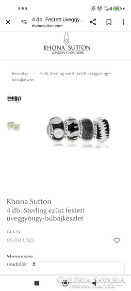 RHONA SUTTON ezüst charm karkötő olcsón!