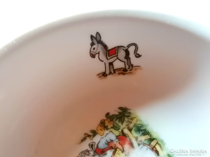 Retro Kahla seventies hedgehog, leprechaun, donkey story plate, soup plate