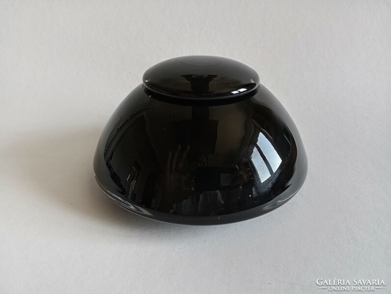 Walther gropius bauhaus 'tac02' black glass box with lid rosenthal studio 1969 ultra rare!