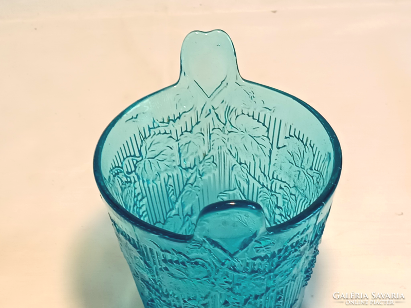 Glass table salt shaker with relief pattern