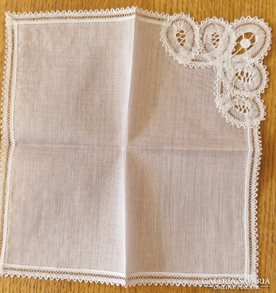 Brussels lace handkerchief, new