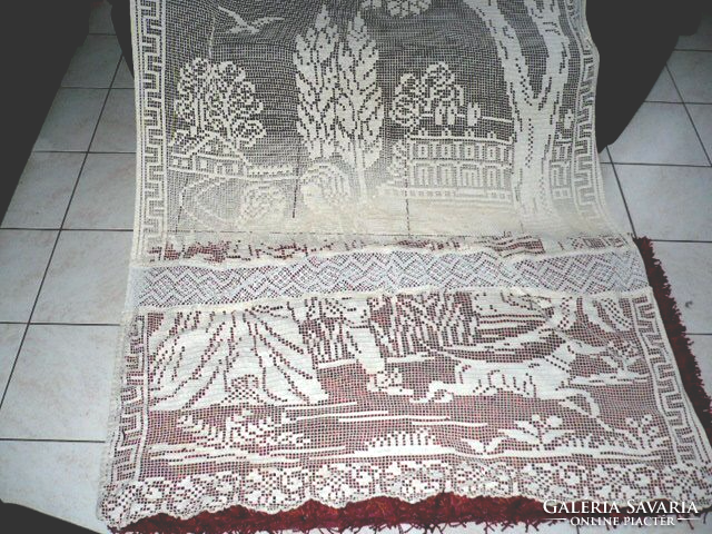 Spectacular crocheted lace curtain - 140x265 cm