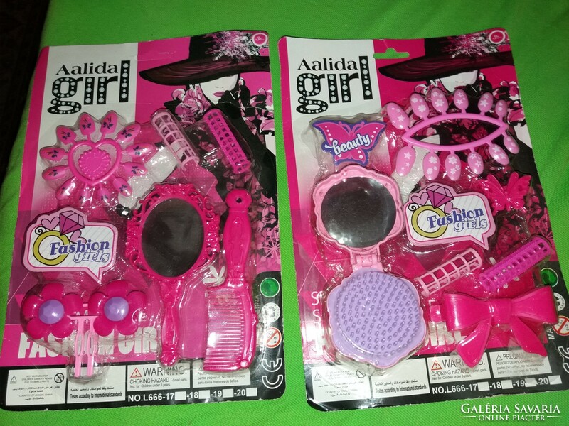 Retro shop girl toy set hairdresser make-up beautician artificial nails 2 in one unopened 1