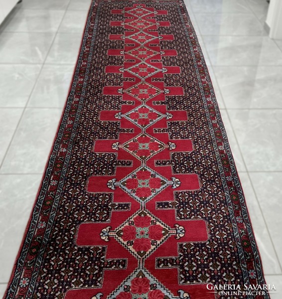 3467 Iranian senneh hand knotted wool Persian running rug 93x383cm free courier