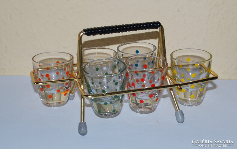 Retro polka dot half glass set (6 pieces)