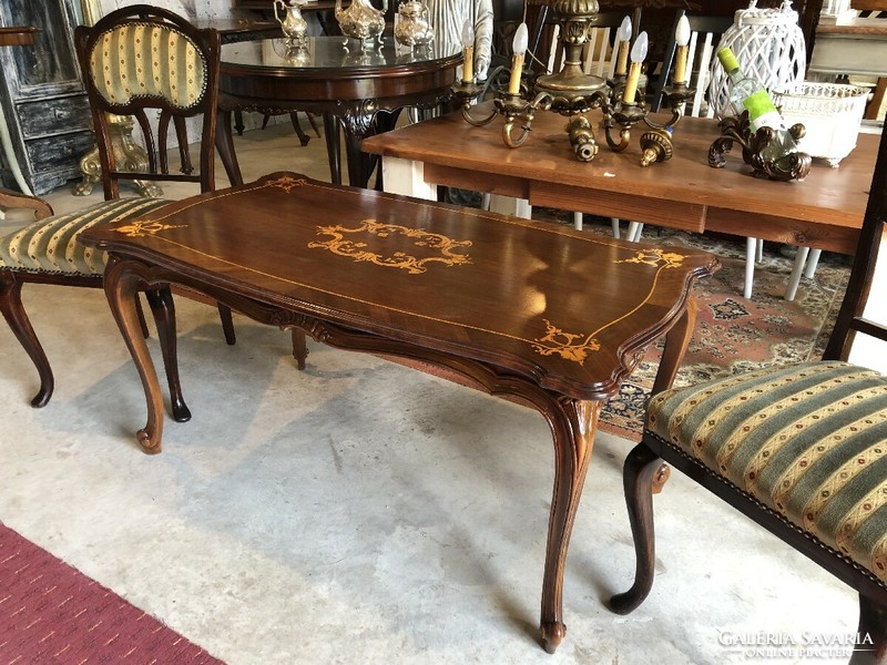 Renovated Viennese Baroque marquetry table.