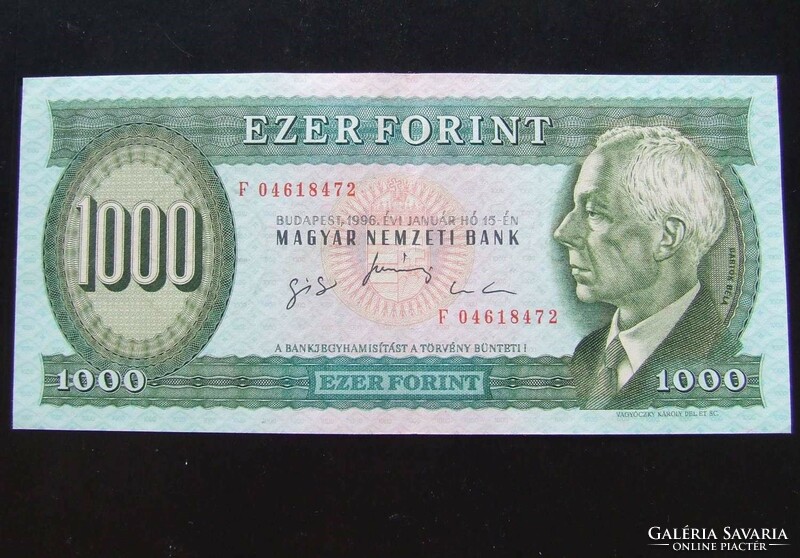 1000 forint 1996 "F" ritka betűjel! - 2. LEGRITKÁBB TÍPUS!