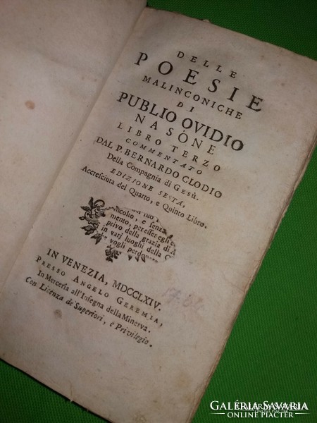 1764. Publiusz OVIDIUSZ versei könyv kötet latinul a képek szerint VELENCE