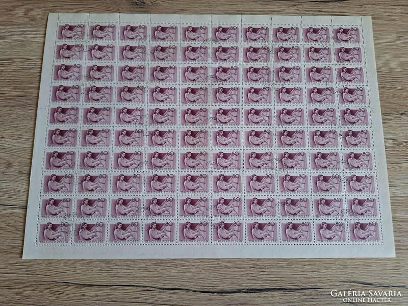 1955 Work stamp 10*10 complete line of 100! From 10 pennies to 10 feet!
