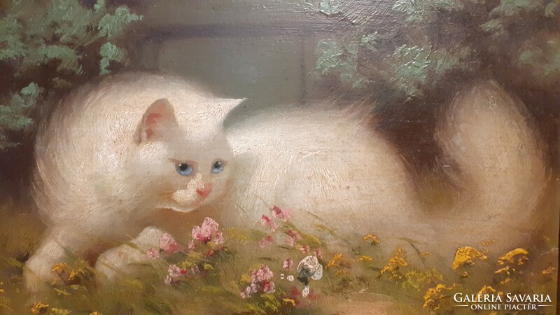 Boleradszky Benő (1885-1957) macskás festmény