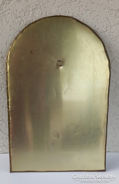 Old copper-bronze art and craft mirror design