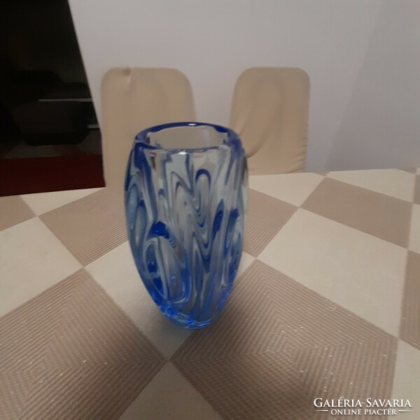 Beautiful pale blue glass vase by Rudolf Schröter
